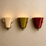 Ceramic Vase Wall Sconce 1201 in cream white, green, and wine red