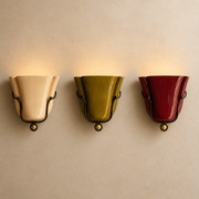 Ceramic Vase Wall Sconce 1201 in cream white, green, and wine red