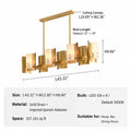 Modern Brushed Brass Spanish Alabaster Linear Chandelier - 10 1230-sku-brushed-brass-spanish-alabaster
