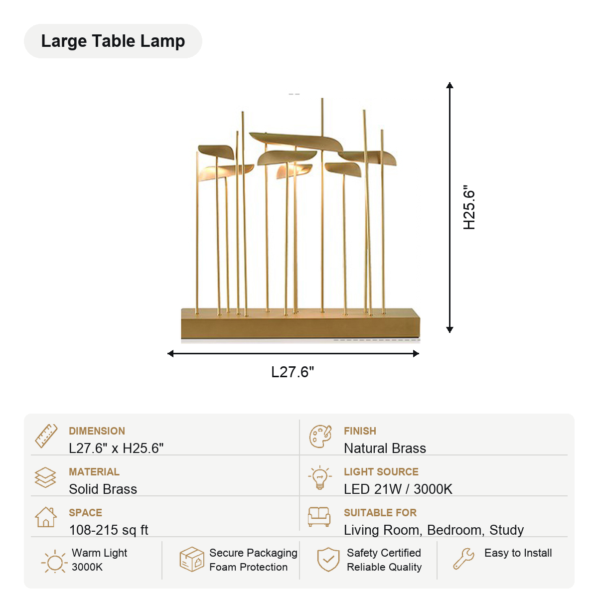 Modern Multi-Head Copper LED Table and Floor Lamp