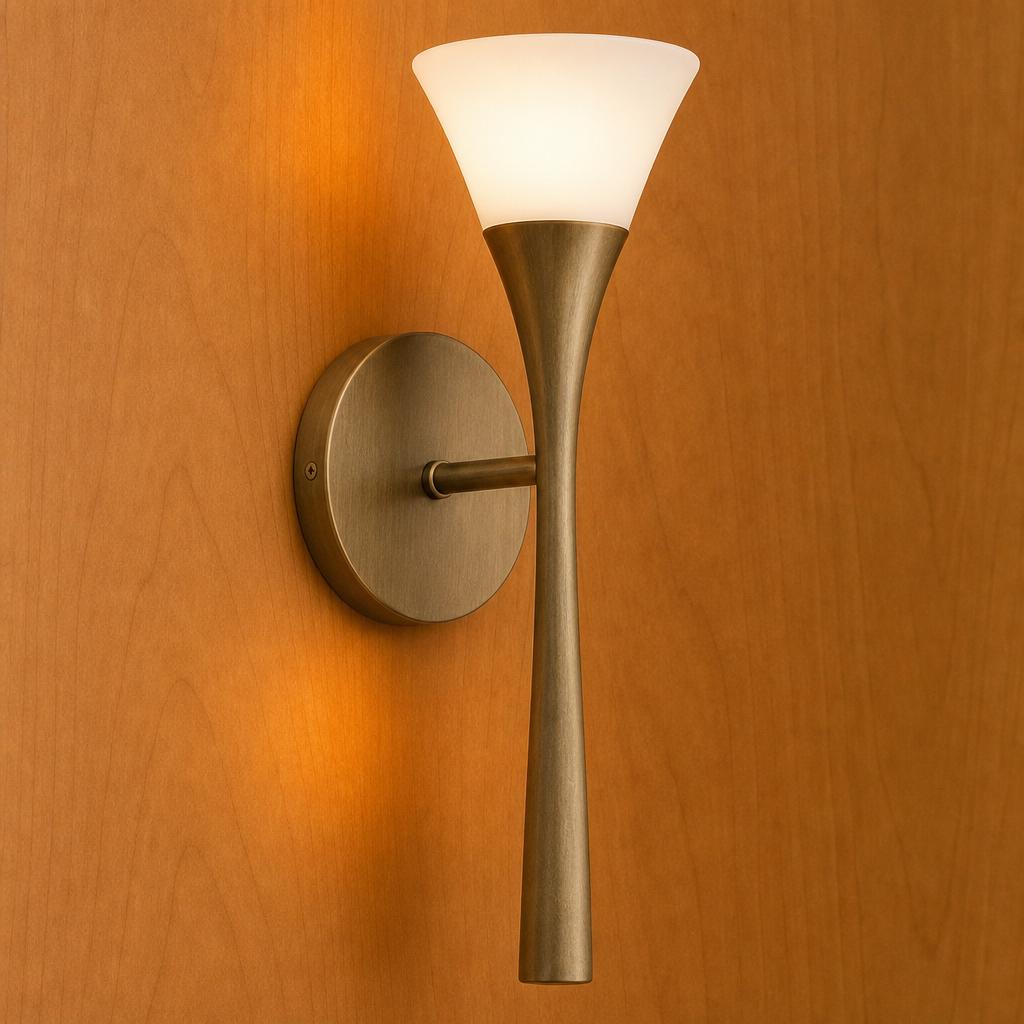 Sculptural Opal Glass and Alabaster Wall Sconce — Model A opal glass material close up
