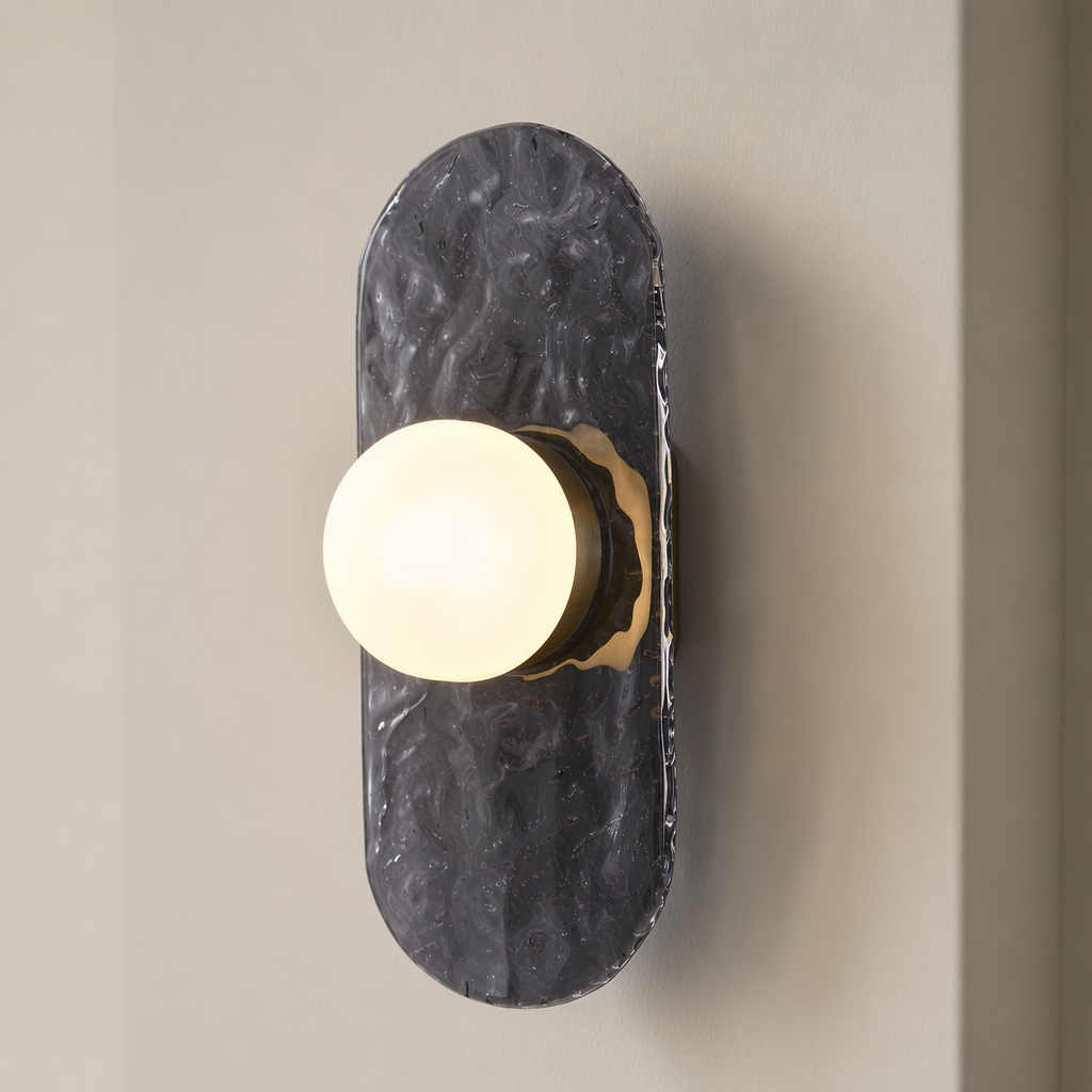 Modern Smoky Glass Linear Wall Sconce - generated main 13 13-installation-detail