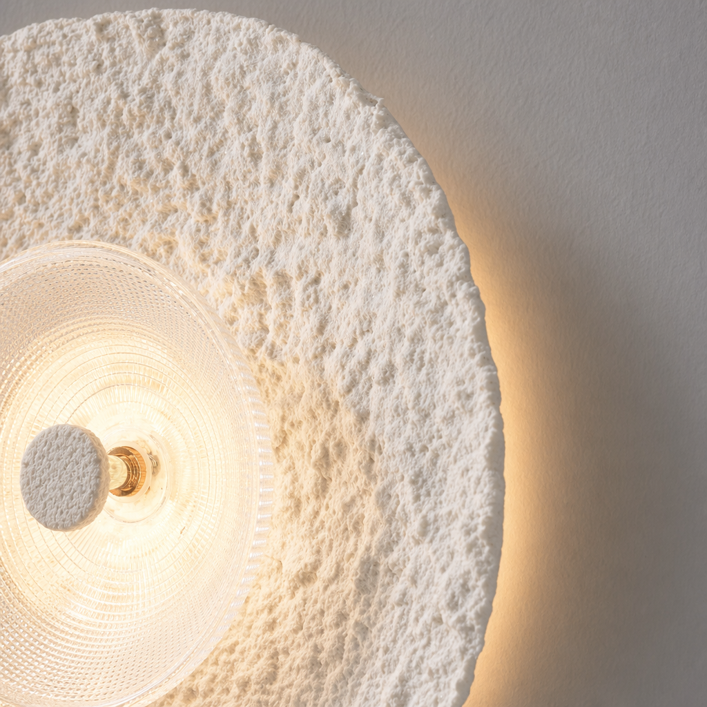 Textured Alabaster Disc Wall Sconce - generated main 13 13-material-close-up