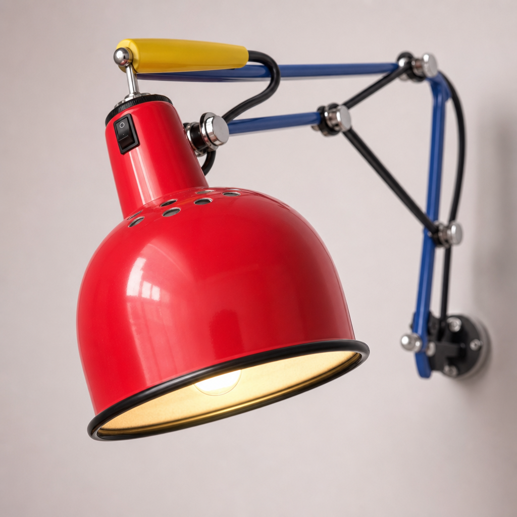 Modern Adjustable Red Wall Task Lamp - 13 13-material-close-up