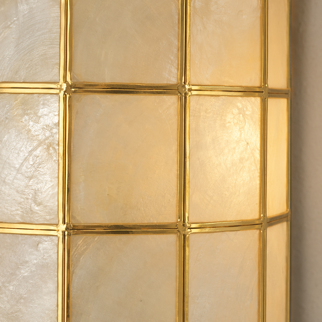 Modern Capiz Shell Mosaic Wall Sconce - 13 13-material-close-up