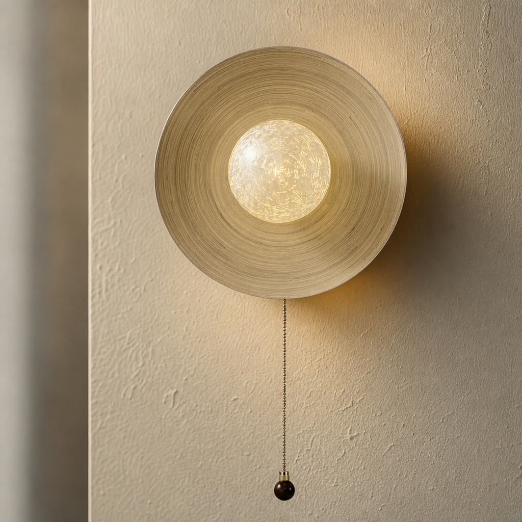 Modern Ice Texture Disc Wall Sconce - generated workflow 13 13-material-close-up