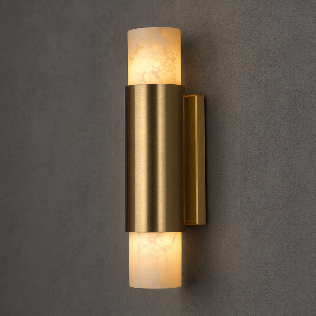Modern Alabaster Slim Cylinder Wall Sconce - product image 18