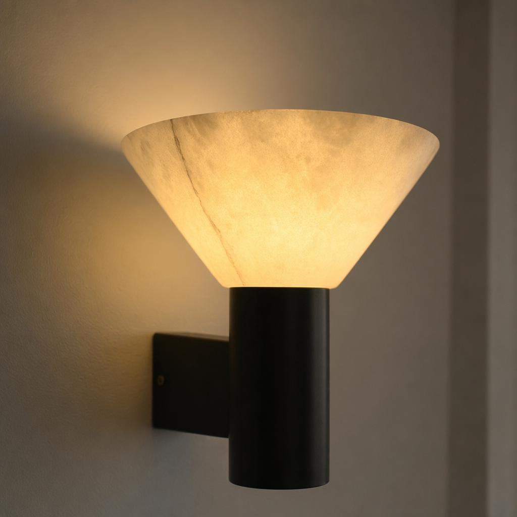 Modern Snowflake Alabaster Cup Wall Sconce - product image 14