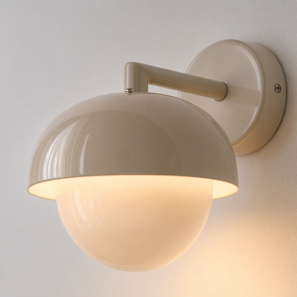 Modern Glossy Dome Wall Sconce - 13 13-material-close-up