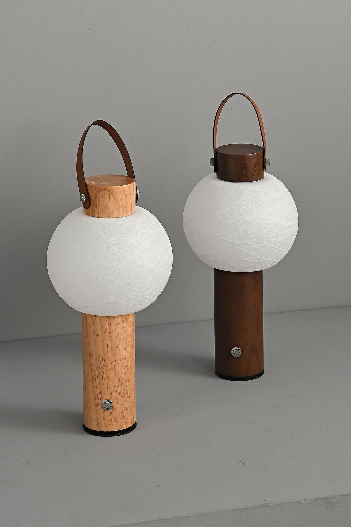 Portable Silk-Effect Acrylic Table Lamp in Wood Finishes - 13 13-product-off-front