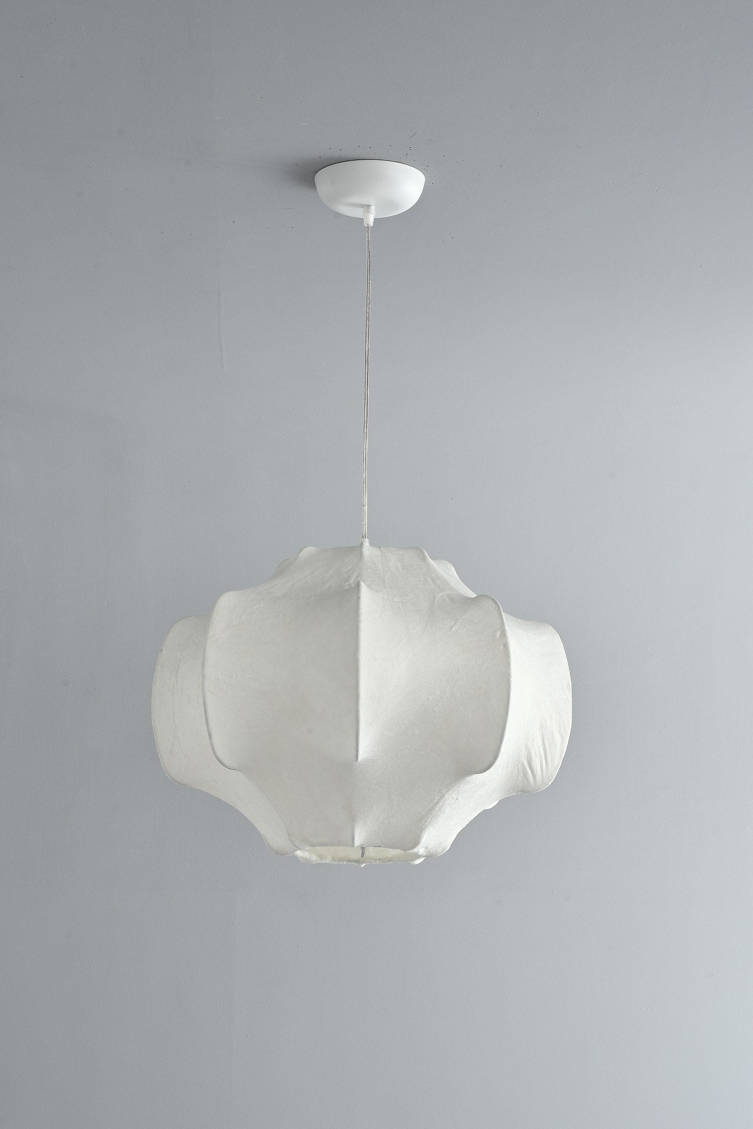 Handmade Mulberry Silk Pendant Light in White - 13 13-product-room-detail