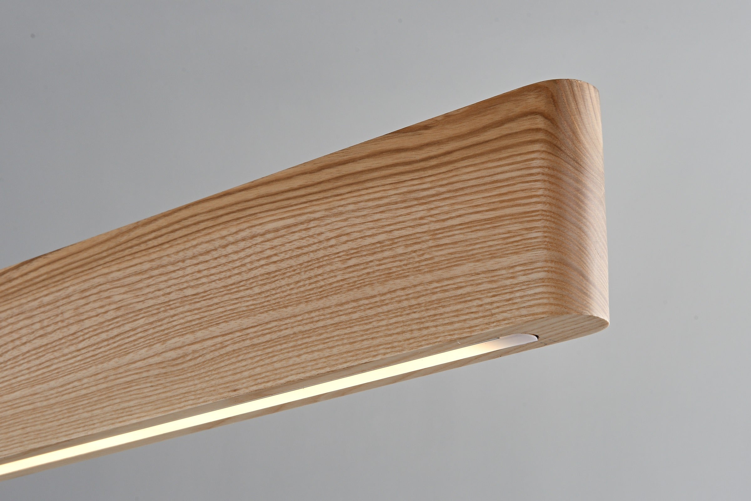 Modern Wood Linear LED Pendant Light - 24 13-real-black-walnut-wood-detail