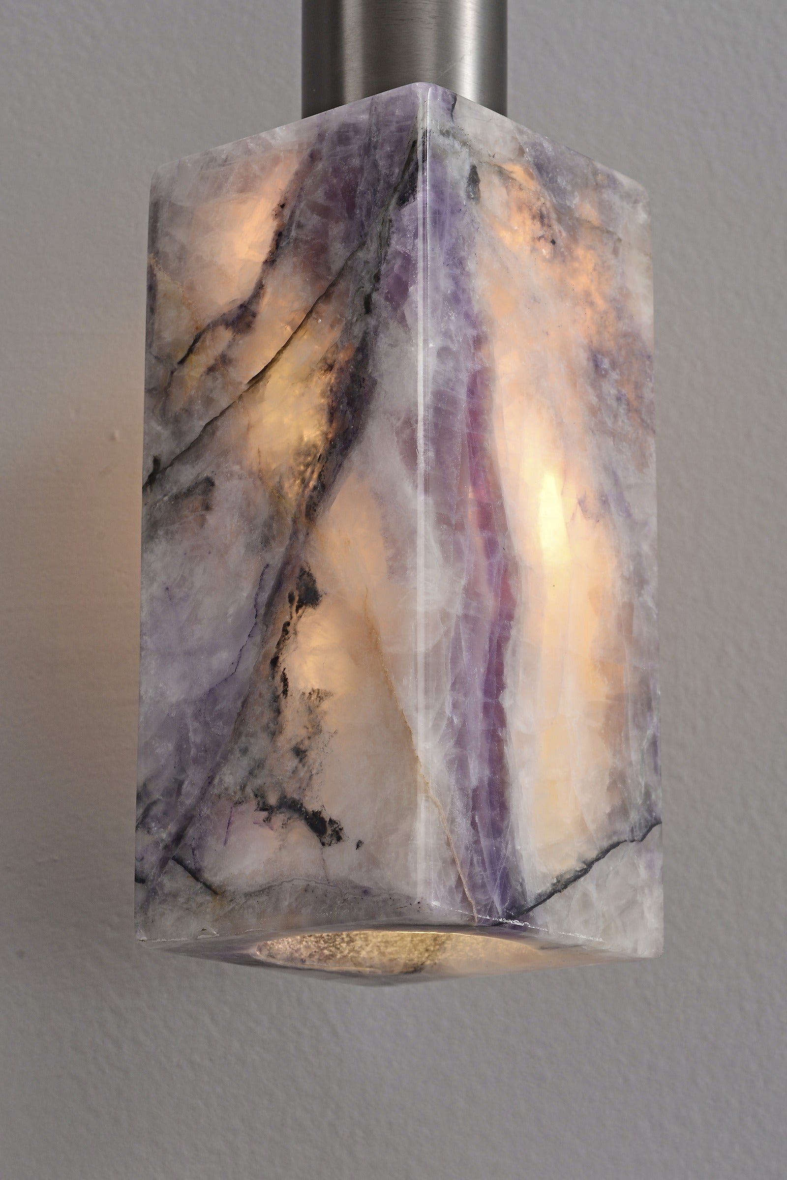 Modern Purple Crystal Cylinder Pendant Light - 24 13-real-detail-10