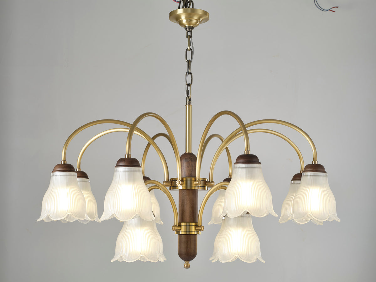 Cloveraine Fluted Petal Glass Chandelier supplier real complete product photograph 4 for AL-GINX-5917-8-4