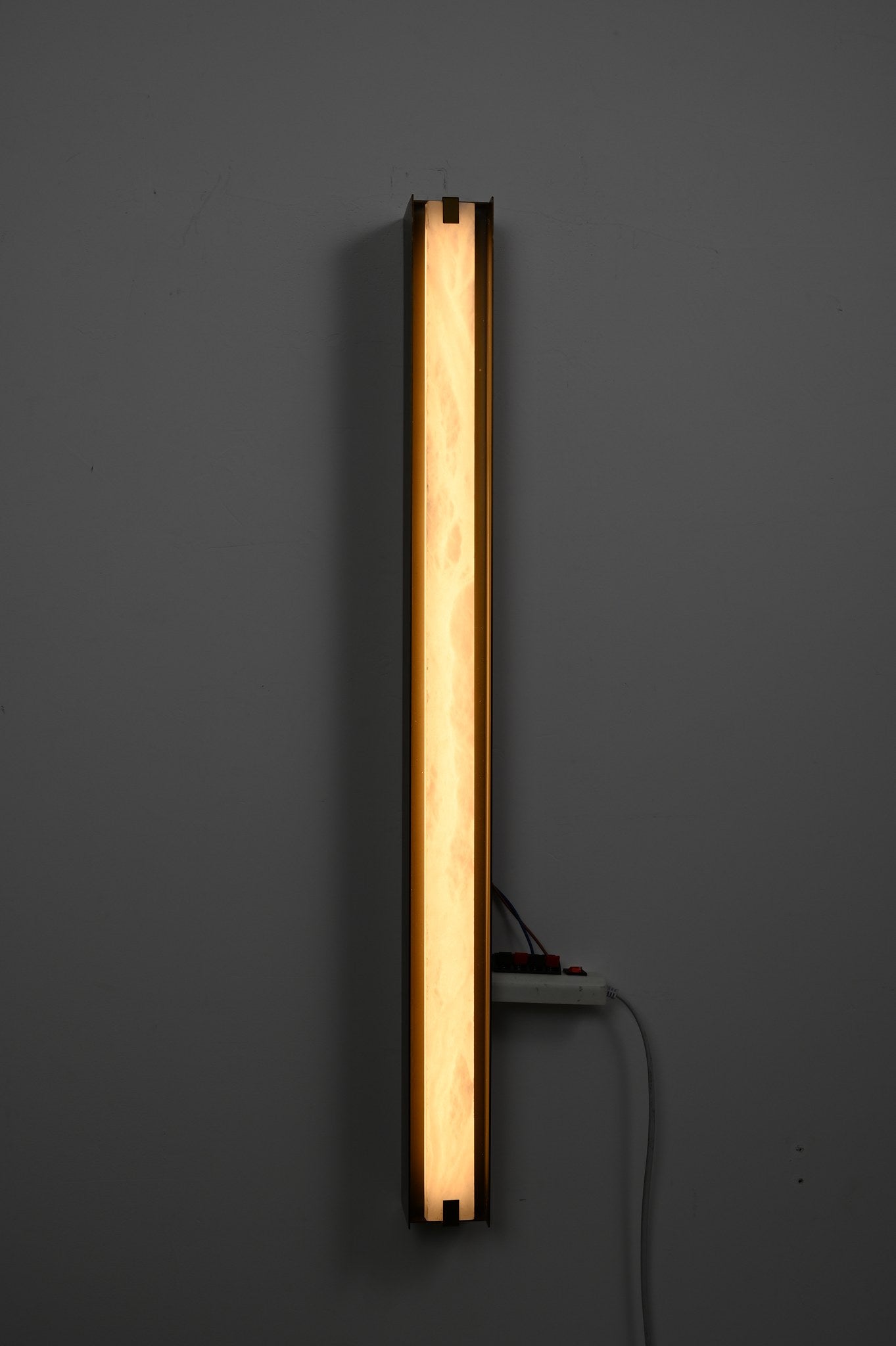 Modern Spanish Alabaster Linear Wall Sconce in Antique Brass - 13 13-real-shot-wall-sconce-alabaster-detail