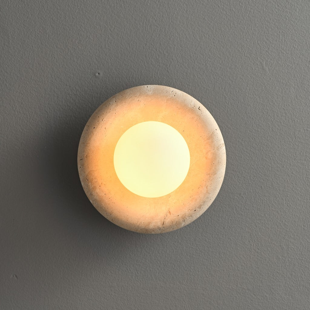 Modern Stone Ring Wall Sconce - 17 13-real-square-3-5--312
