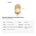 Modern Spanish Alabaster Oval Wall Sconce in Matte Gold - 13 13-sku-d180-spanish-alabaster-oval-wall-sconce