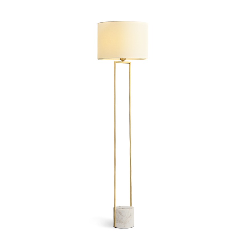 Modern Marble Base Copper Frame Floor Lamp - 24 13-white-background-natural-copper