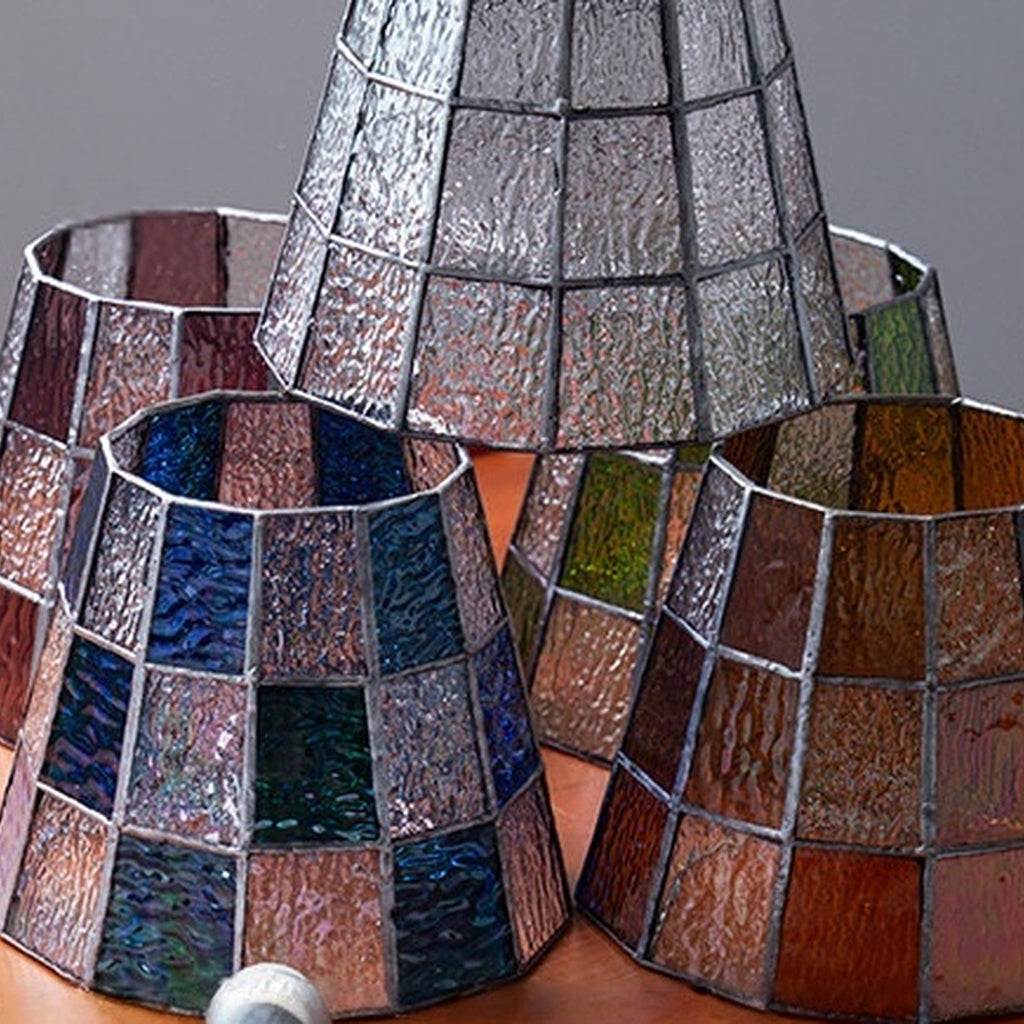 Textured Glass Long-Arm Wall Sconce — detail five color glass group
