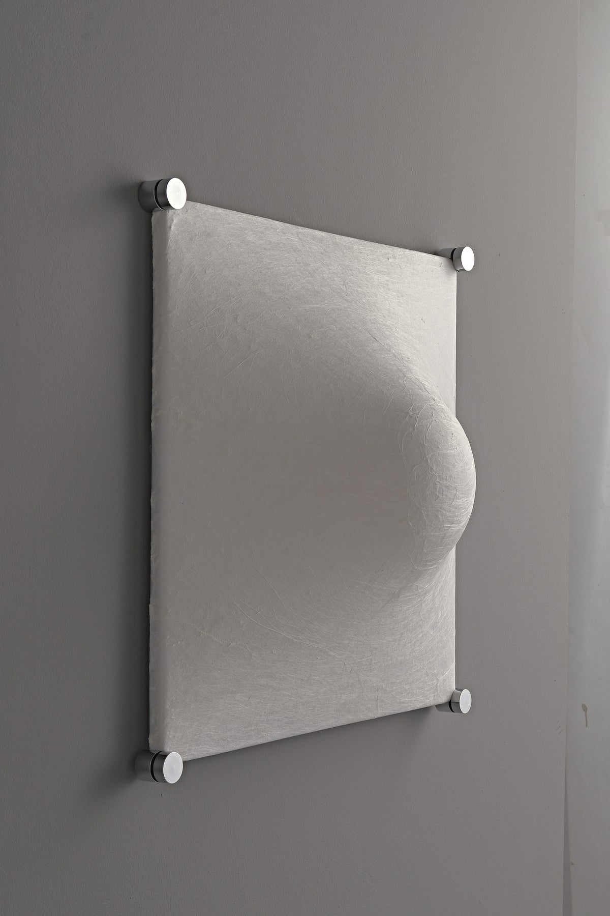 Modern Square Mulberry Silk Ceiling Light in Chrome - 14 14-detail-installation-side