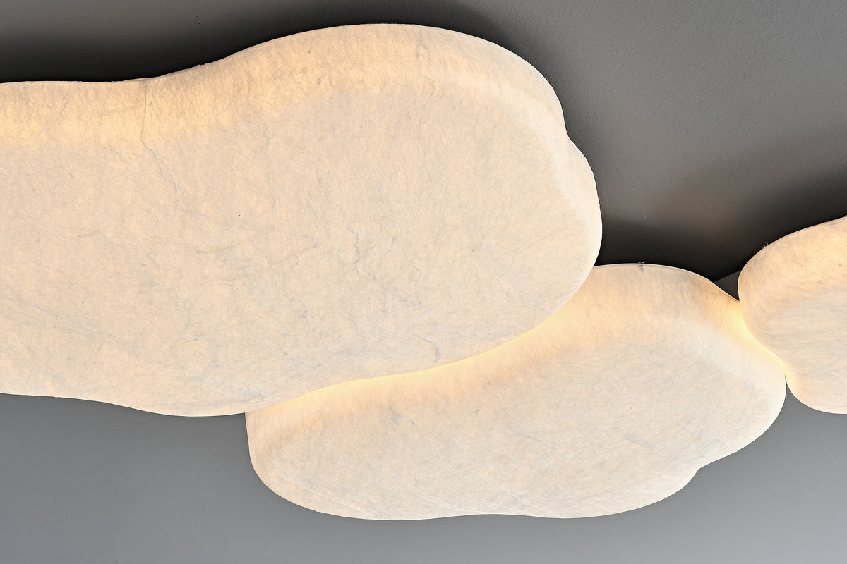 Modern Mulberry Silk Cloud Ceiling Light in White - 14 14-detail-installation