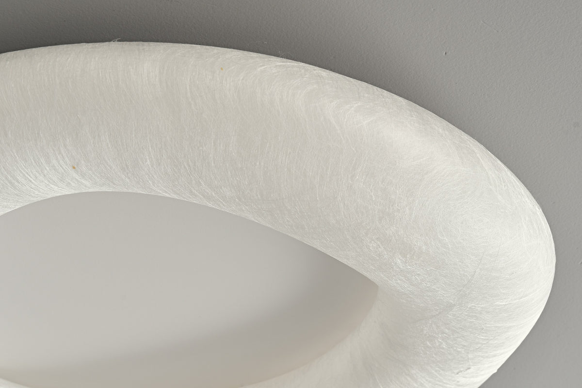 Modern Mulberry Silk Ring Ceiling Light in White - 14 14-detail-ring-shade