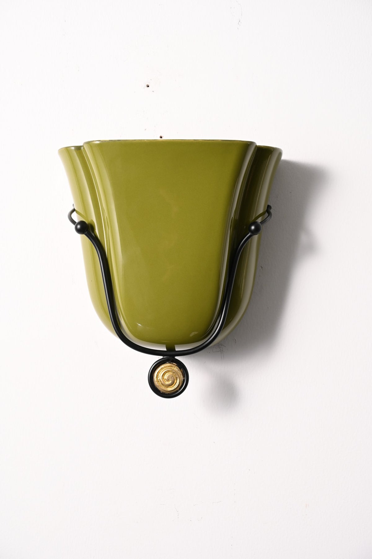 Modern Ceramic Cup Wall Sconce with Brass Accent - 14 14-real-shot-ceramic-cup-wall-sconce-finish-detail