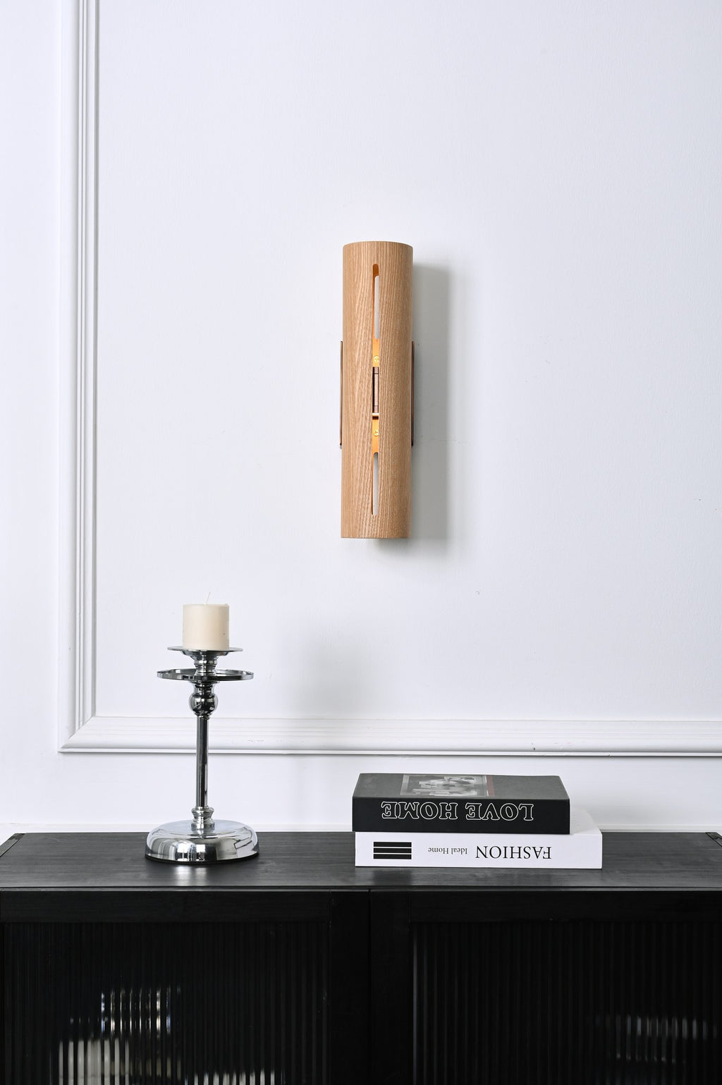 Modern Solid Wood LED Wall Sconce - 14 14-real-shot-solid-wood-led-wall-sconce-brass-backplate