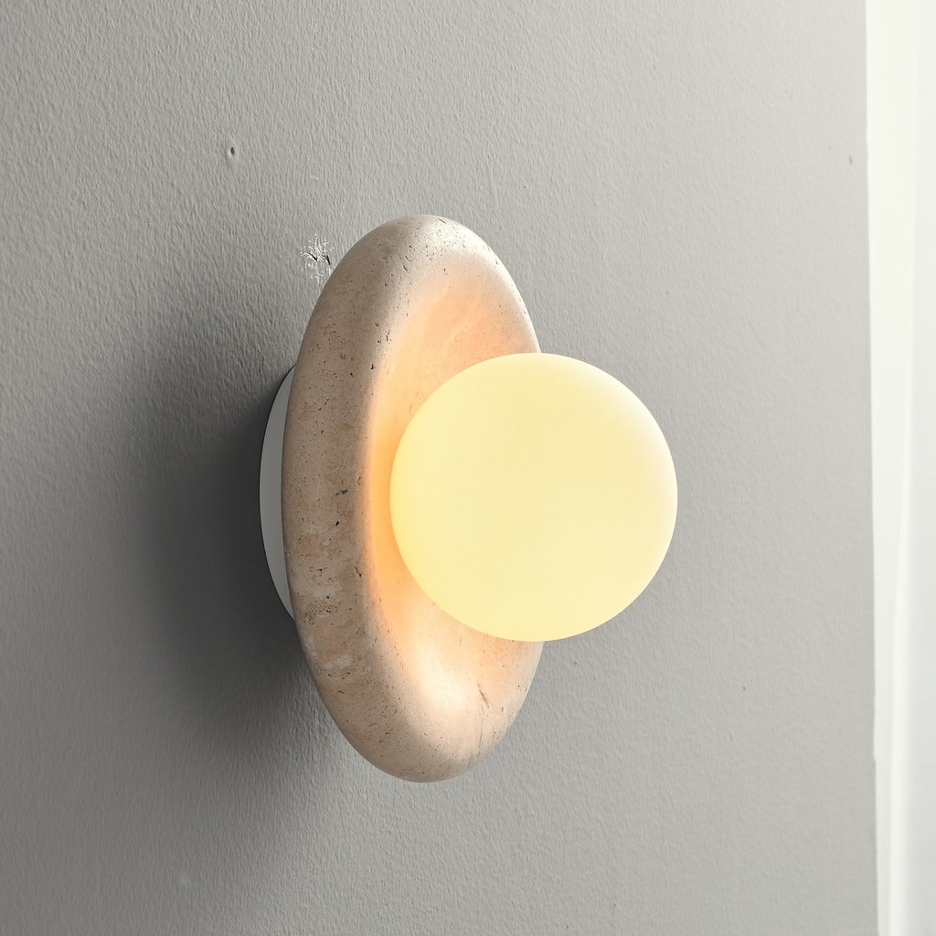 Modern Stone Ring Wall Sconce - 18 14-real-square-3-5--324