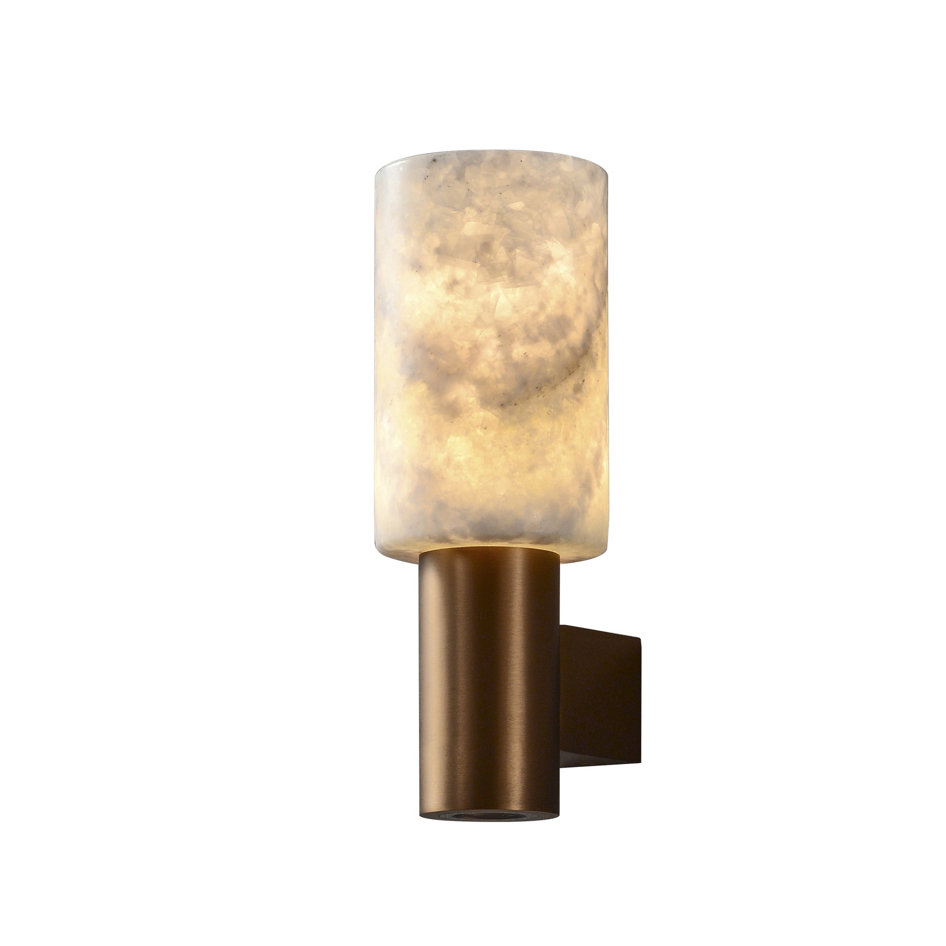 Modern Natural Stone Cylinder Wall Sconce - 14 14-white-background-wall-sconce