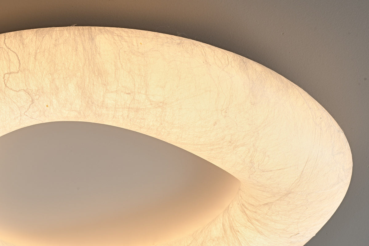 Modern Mulberry Silk Ring Ceiling Light in White - 15 15-detail-light-texture