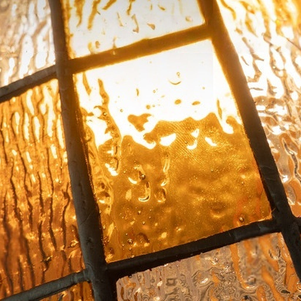Textured Glass Long-Arm Wall Sconce — detail textured glass closeup