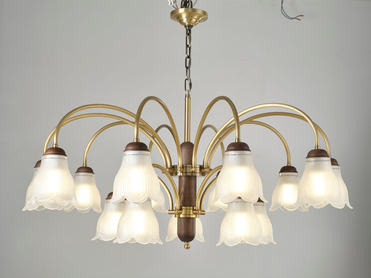 Cloveraine Fluted Petal Glass Chandelier supplier real complete product photograph 6 for AL-GINX-5917-10-5