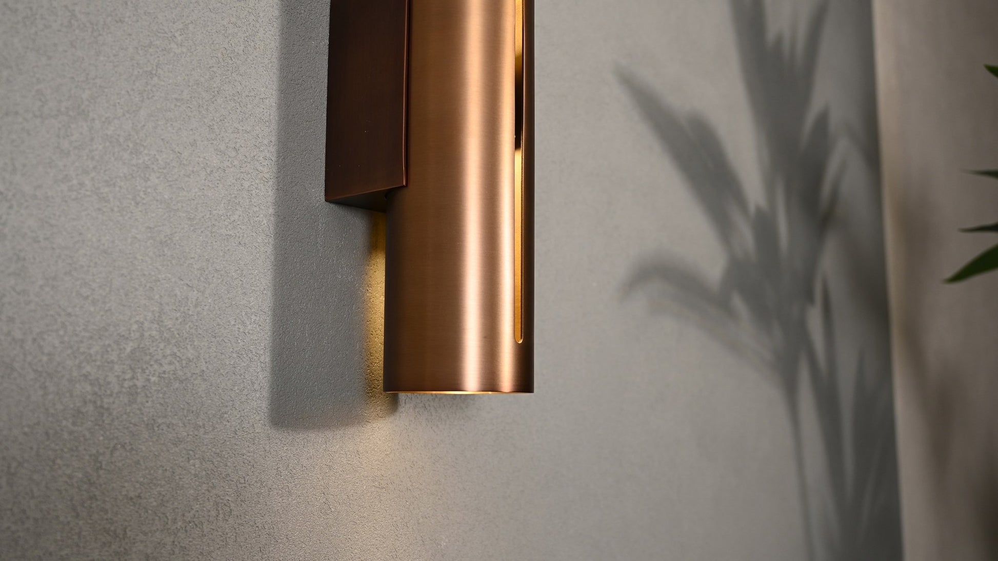 Modern Brass Cylinder LED Wall Sconce in Red Antique Brass - 15 15-real-shot-cylinder-led-wall-sconce-light-detail
