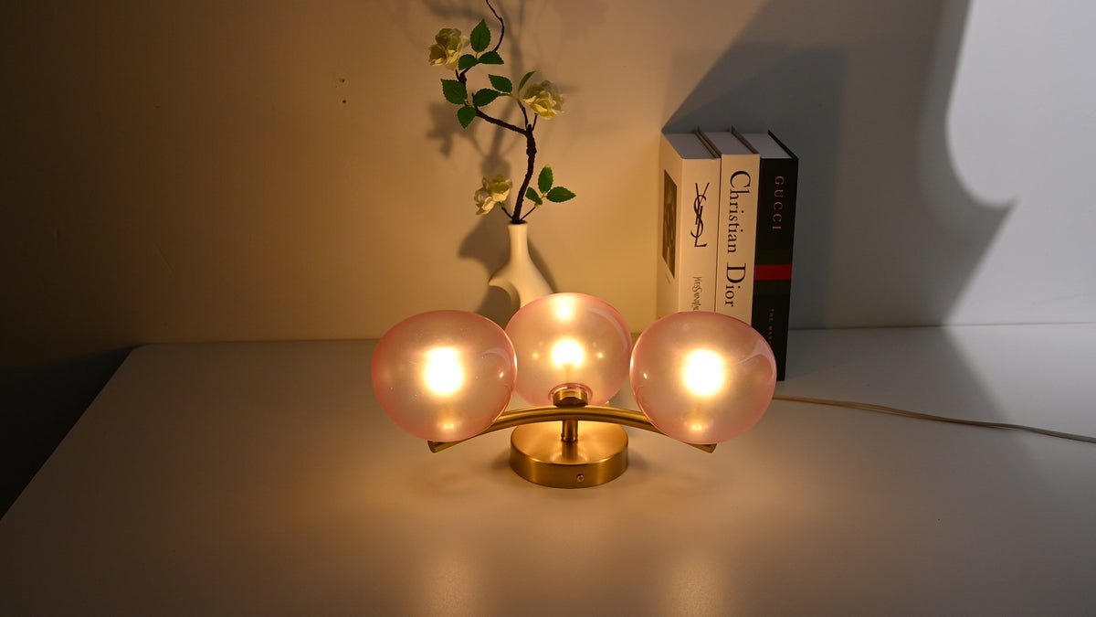 Modern Glass Globe Branch Wall Sconce in Natural Brass - 15 15-real-shot-glass-globe-wall-sconce-warm-light