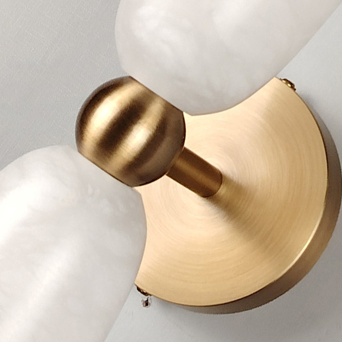 Double Alabaster Cylinder Wall Sconce center connector detail