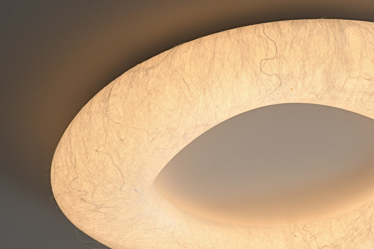 Modern Mulberry Silk Ring Ceiling Light in White - 16 16-detail-metal-frame