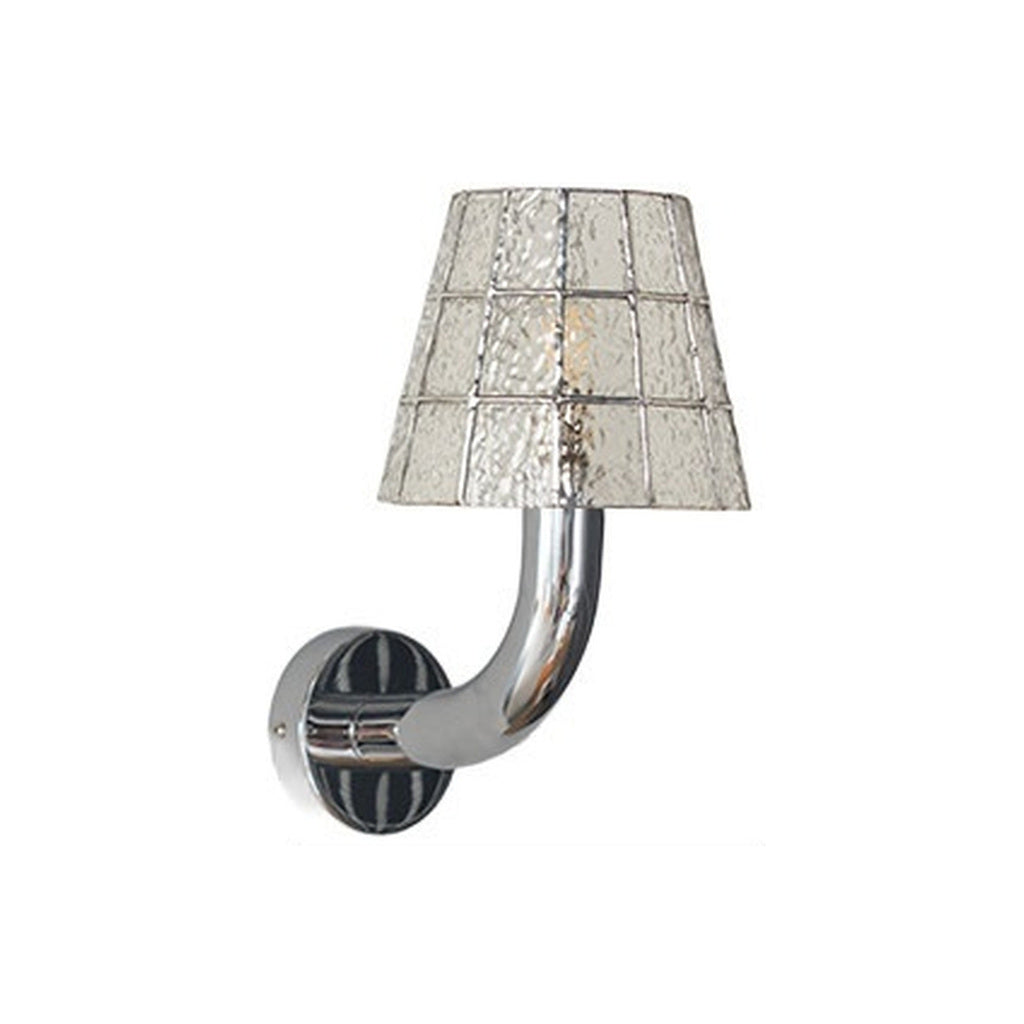 Textured Glass Long-Arm Wall Sconce — long clear white background product view