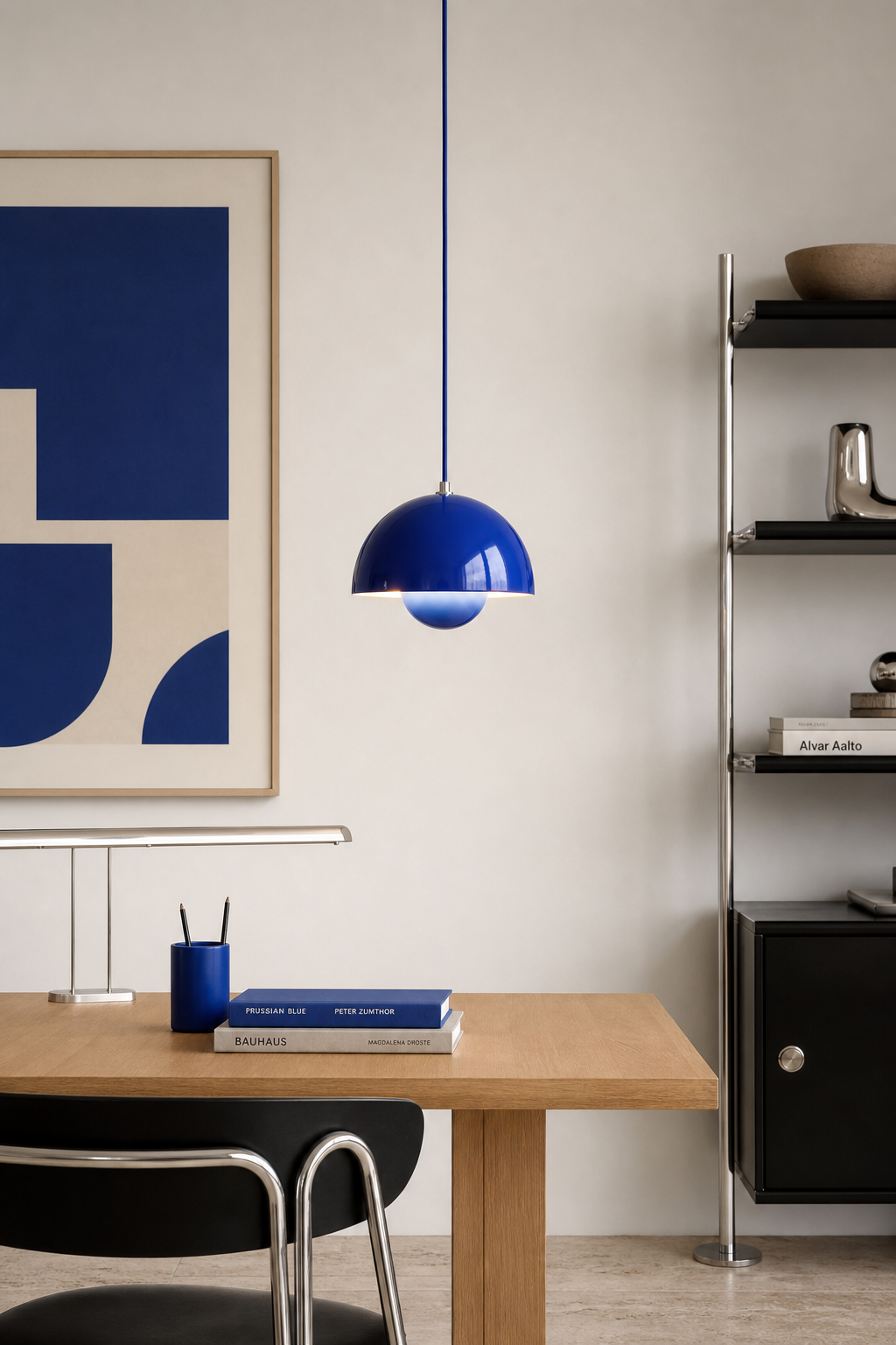 Flowerpot Dome Pendant Light color blue study