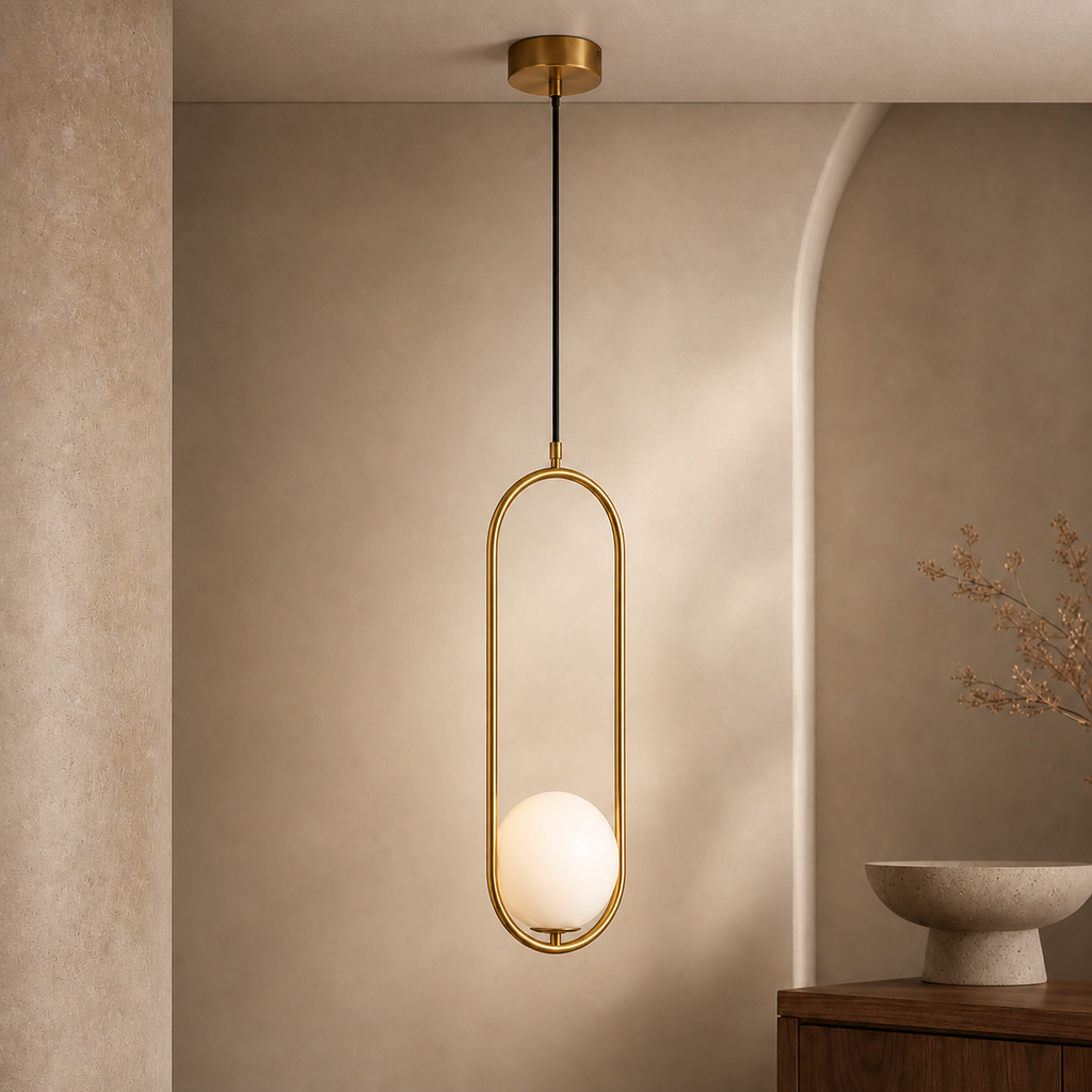 Modern U-Frame Copper Globe Pendant Light - 01 01-hero-product.png