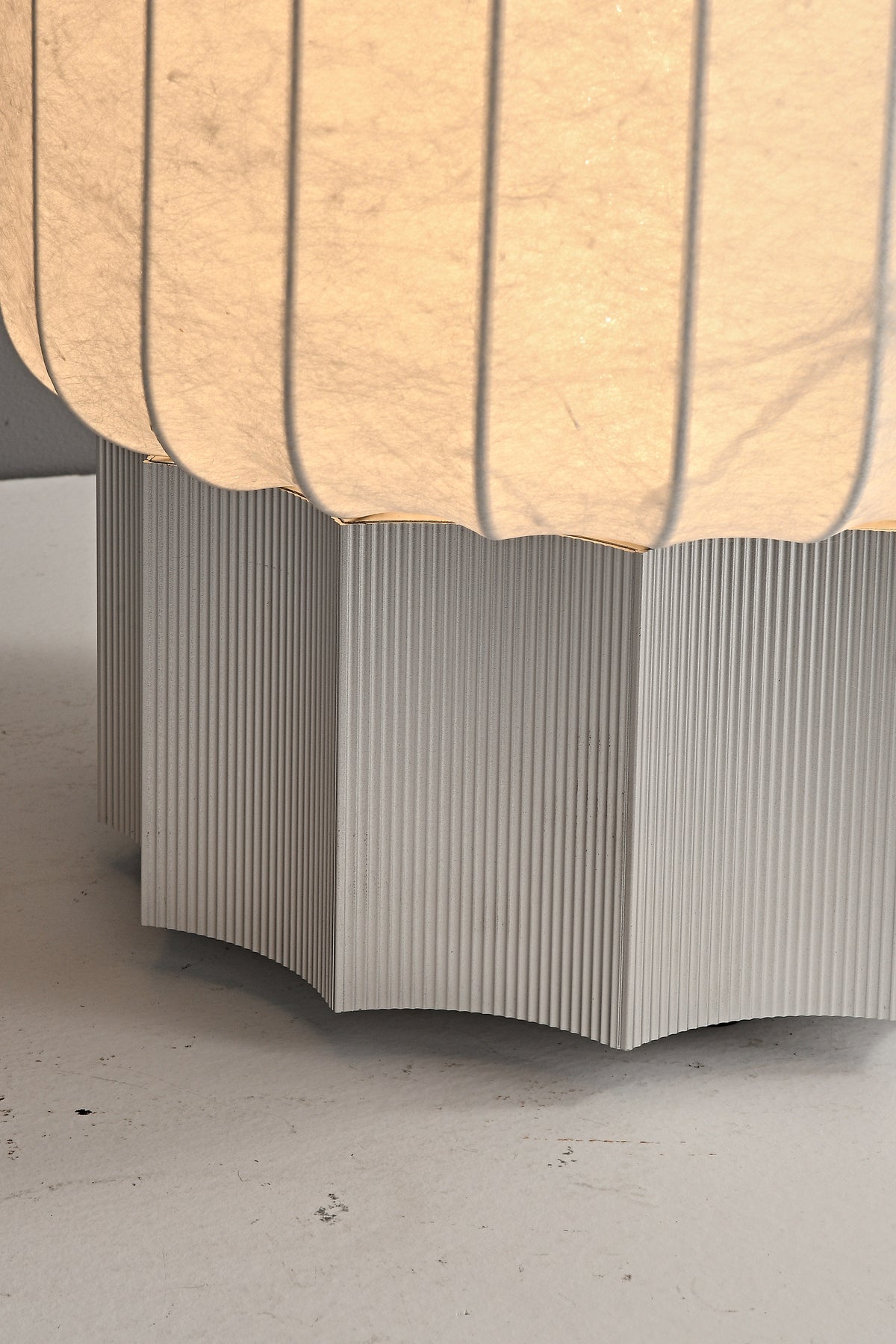 Modern Mulberry Silk Cylinder Table and Floor Lamp in Pewter Gray - 16 17-real-floor-lamp-glow