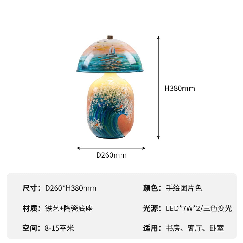 Modern Patterned Mushroom Table Lamp - 24 17-real-square-image
