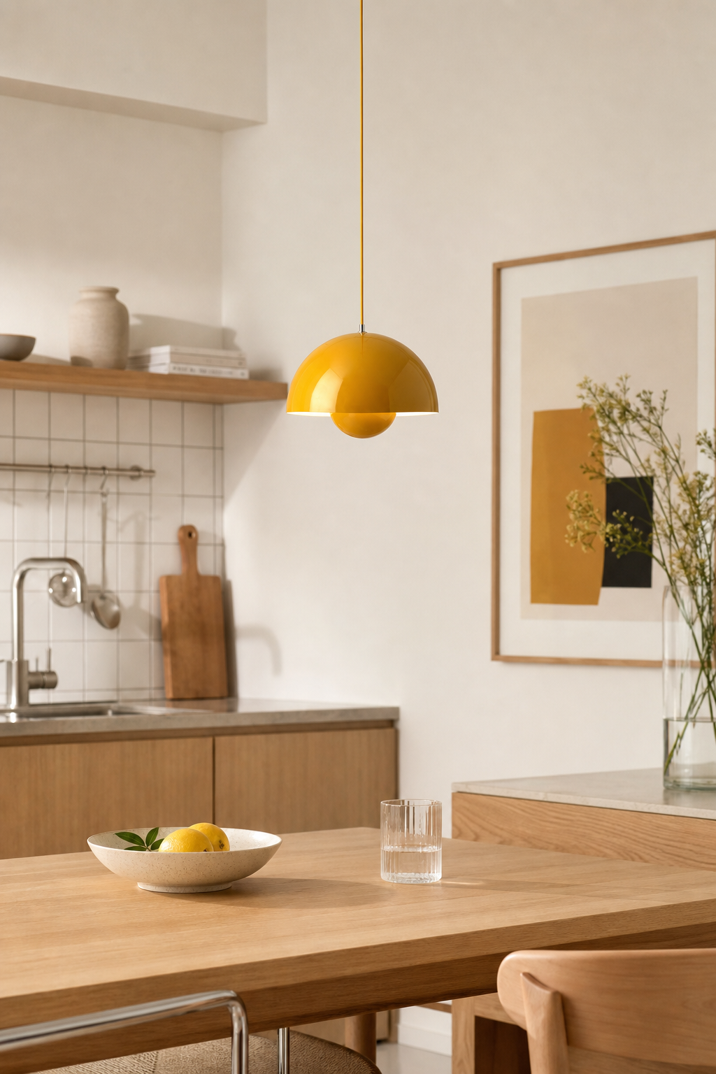 Flowerpot Dome Pendant Light color yellow kitchen
