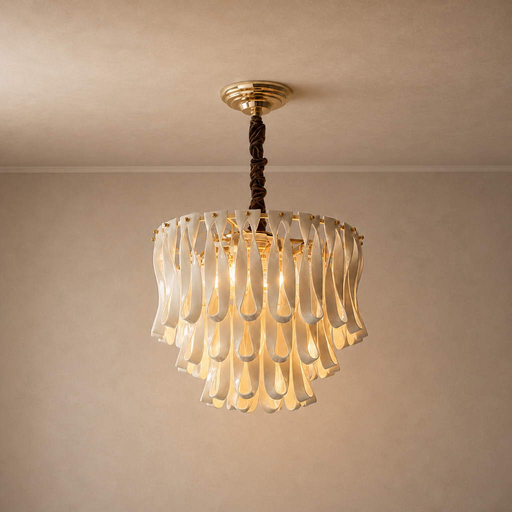 Ivory Ceramic Ribbon Mini Chandelier - 01 atlas clean hero