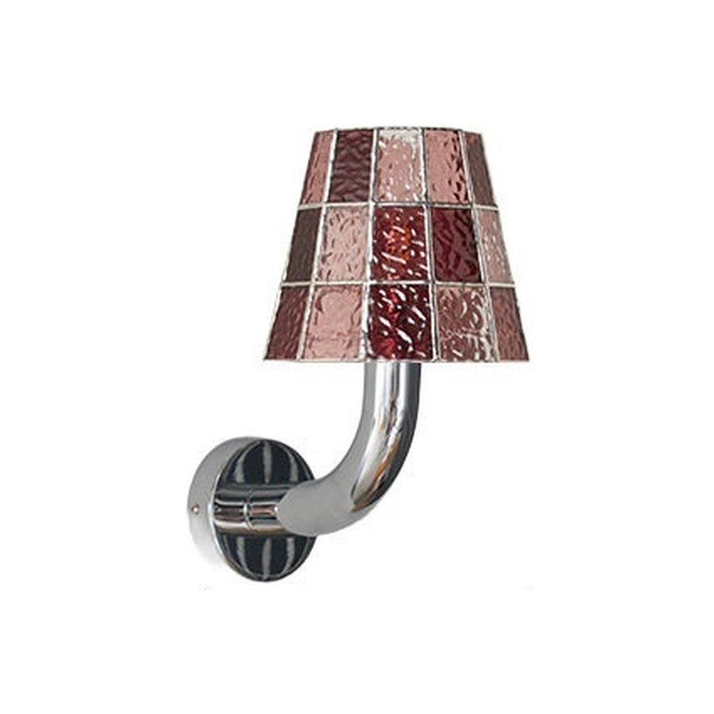 Textured Glass Long-Arm Wall Sconce — long pink white background product view