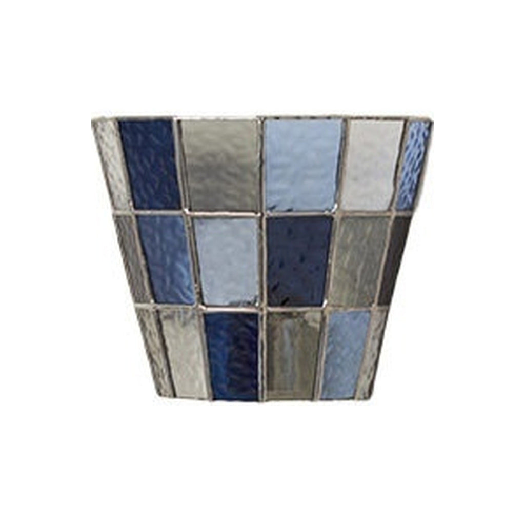 Textured Glass Flush-Mount Wall Sconce — flush blue white background product view