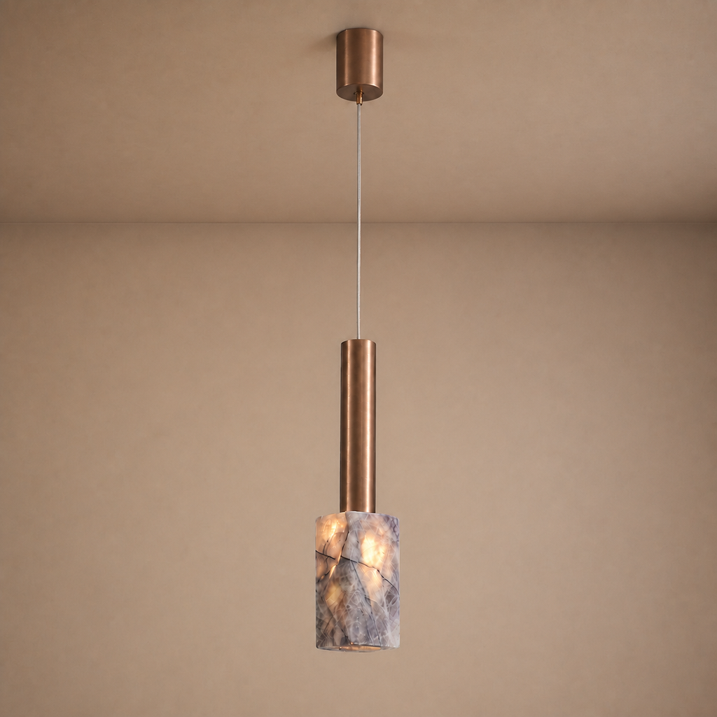 Modern Purple Crystal Cylinder Pendant Light - generated main 01 01-hero-product