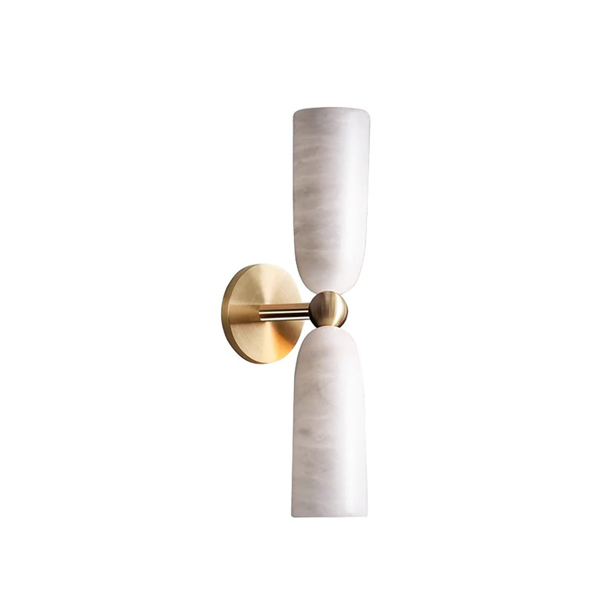 Double Alabaster Cylinder Wall Sconce real side profile view