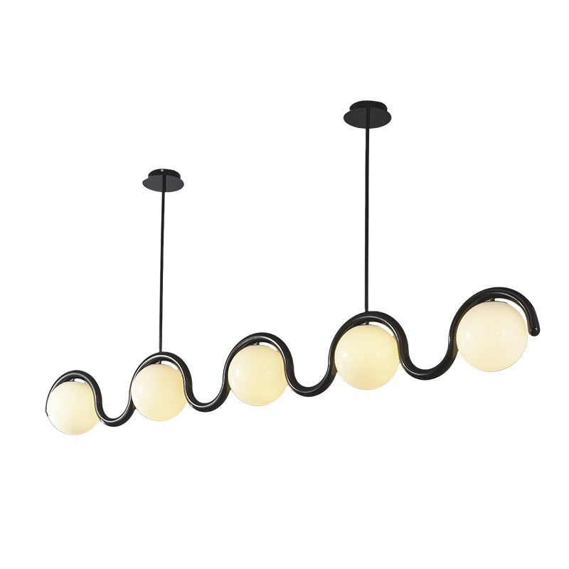 Colorful Wave Linear Globe Pendant Light - 30 19-white-background-1