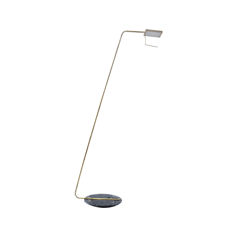 Antique Brass Marble LED Floor Lamp clean white-background product view